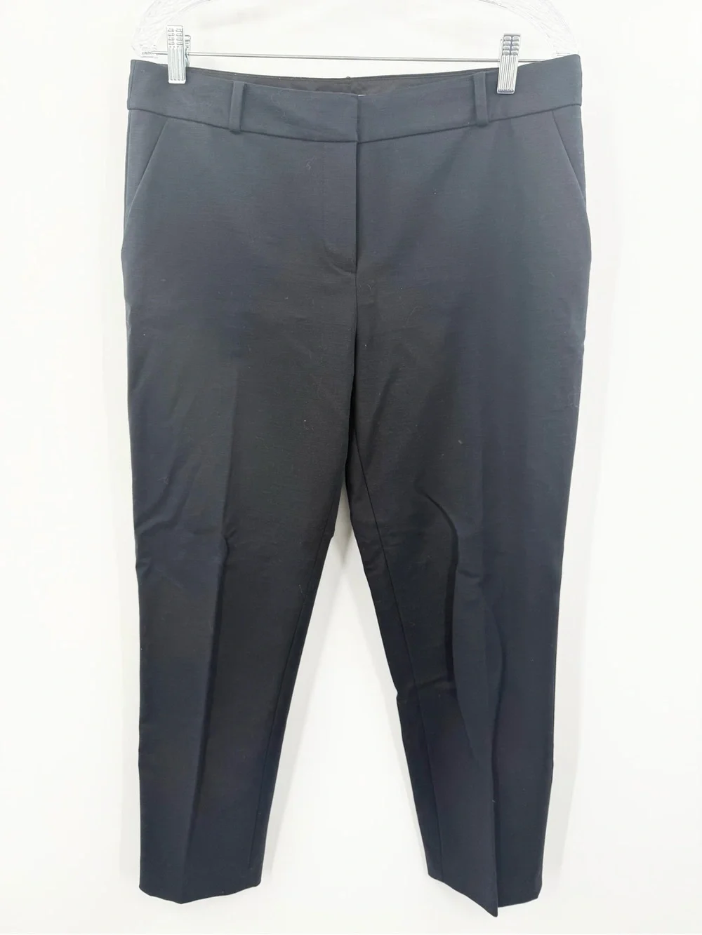 Kate Spade Saturday High Rise Flat Front Ankle Zip Trouser Pants Black Size 10